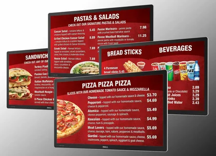 Видеоэкран для меню в кафе